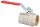 Messing Kugelhahn DN25 (1") IG/IG mit Stahl-Handhebel rot PN35