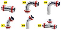 Pressfitting C-Stahl Paket D: 22mm V-Kontur
