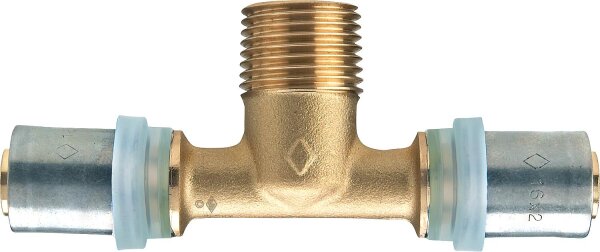Pressfitting EVENES für MSVR Übergangs T-Stück (AG) 20x2mm-3/4-20x2mm, TH-Kontur