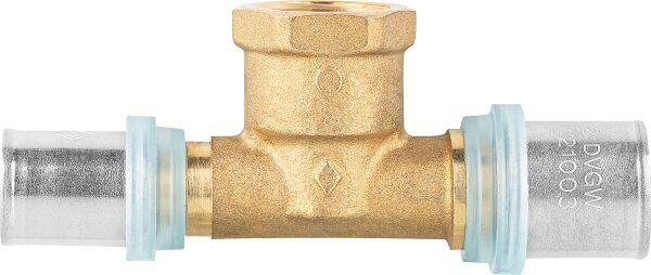 Pressfitting EVENES für MSVR Übergangs T-Stück reduziert (IG) 20x2mm-1/2-16x2mm, TH-Kontur