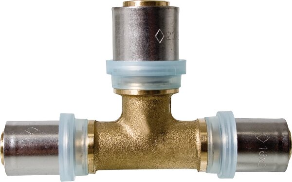 Pressfitting EVENES für MSVR T-Stück mittlerer Ausg. vergr. 16x2-20x2-16x2mm, TH-Kontur