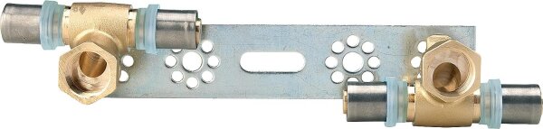 Pressfitting EVENES für MSVR Montageplatte mit 2 Fittings 16x2mm-1/2-16x2mm, TH-Kontur