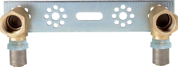 Pressfitting EVENES für MSVR Montageplatte mit 2 Fittings 16x2mm-1/2, TH-Kontur