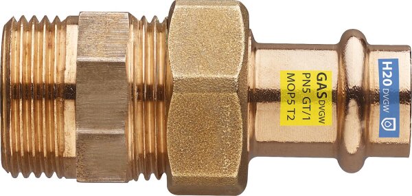 Frabopress- Kombi V-Kontur Rohrverschraubung mit AG DN25 1"x22mm