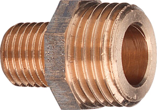Rotguss Übergangsnippel G(flach)xR(konisch) Typ 3247 axa DN(3/8") x DN8(1/4")