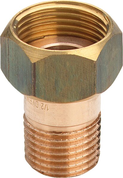 Rotguss Halbe Verschraubung Typ 3335 flachdichtend  DN10(3/8") x DN15(1/2")