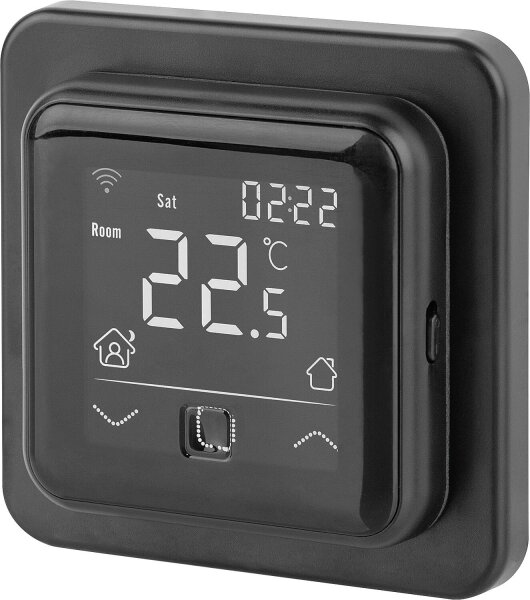 Raumthermostat digital unterputz C16 Wifi, Graphit Schwarz inkl. Bodensensor