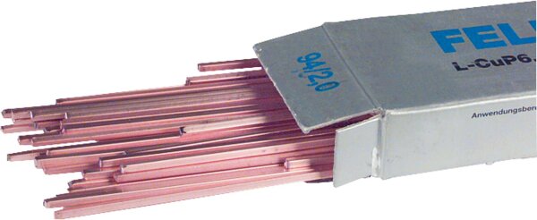 Felder-Kupfer-Hartlot DIN 8513 Vierkant-Stäbe, 500 mm lang VPE = 1 kg  2 mm