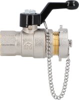 Kugelhahn mit Verschlusskappe und Alu-Handhebel DN15...