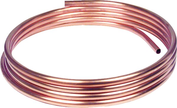 Kupfer-Installationsrohr weich in Ringen a 25 m, 18 x 1,0 mm RAL/DVGW, DIN-EN 1057