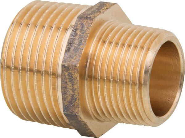 Rotguß-Gewindefitting Doppelnippel reduziert Typ 3245  1" X 3/4"