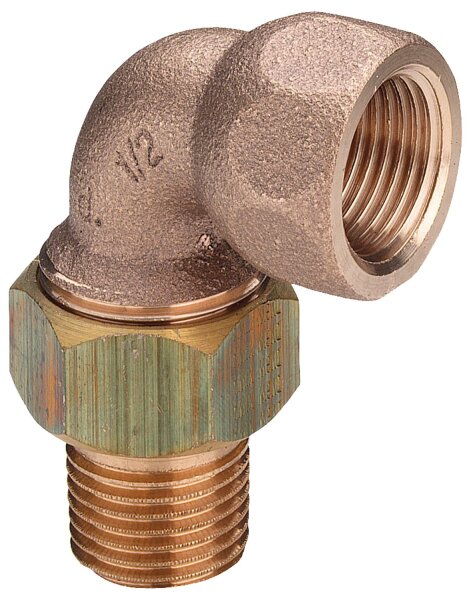 Rotguss-Gewindefitting Winkelverschraubung konisch dichtend Typ 3098  1 1/4" AG