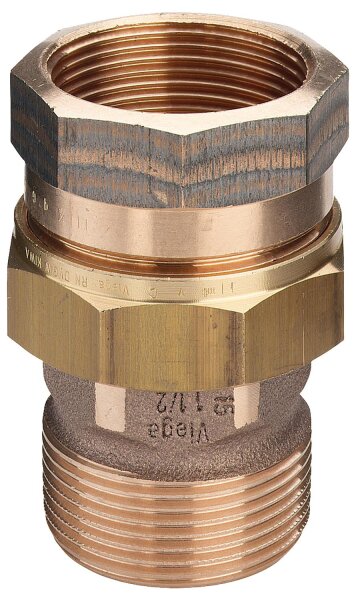 Rotguß-Gewindefitting Verschraubung flach dichtend Typ 3331  1/2" IxA