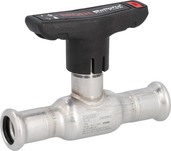 Edelstahl Press-Kugelhahn mit Flügelgriff DN32 (1 1/4")  Pressanschluss 35x35, M-Kontur