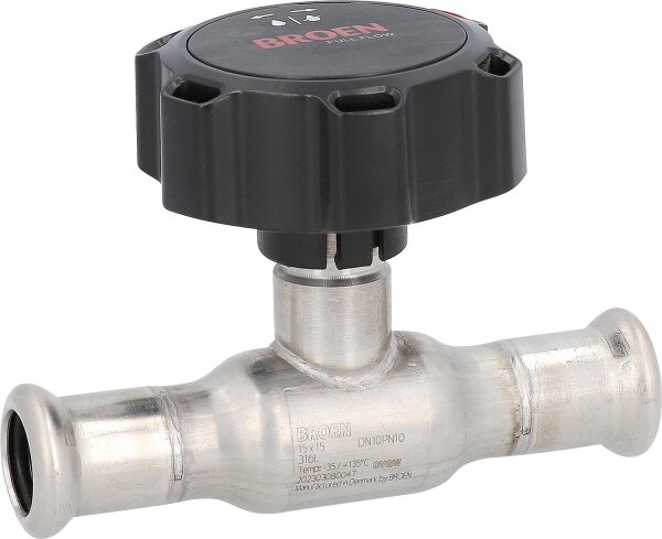 Edelstahl Press-Kugelhahn mit Rundgriff DN50 (2") Pressanschluss 54x54, M-Kontur