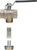 Superfilter Kugelhahn DN25 (1") mit Filter und Magnet, Stahlhebel Schwarz