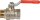Messing Kugelhahn DN15 (1/2") IG/AG mit Stahl-Handhebel rot PN45