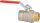Messing Kugelhahn DN25 (1") IG/AG mit Stahl-Handhebel rot PN45