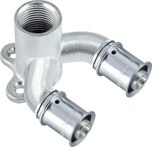 MULTITUBO Press-U-Wandscheibe Ø16mm-DN15 (1/2")-Ø16mm IG,verzinnt