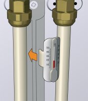 Thermometer mit Schnellkupplung für Heizkreisrohre...