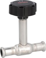 Edelstahl-Presskugelhahn Ø15x15 lange Spindel,...