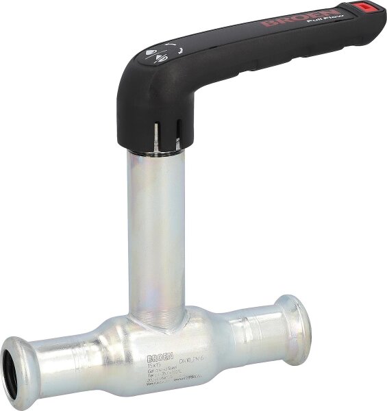 C-Stahl Press-Kugelhahn Ø54x54 lange Spindel, Hebelgriff