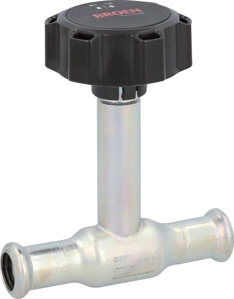 C-Stahl-Presskugelhahn Ø15x15 lange Spindel, Rundgriff