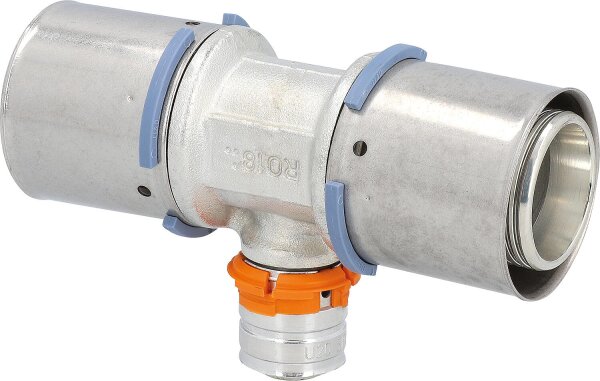 Uponor S-Press T-Stück reduziert Ø40mm-Ø25mm-Ø40mm