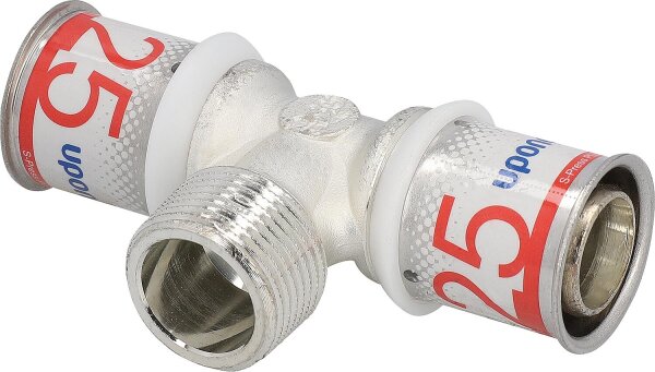 Uponor S-Press PLUS T-Stück Ø25mm-DN20 (3/4")-Ø25mm AG