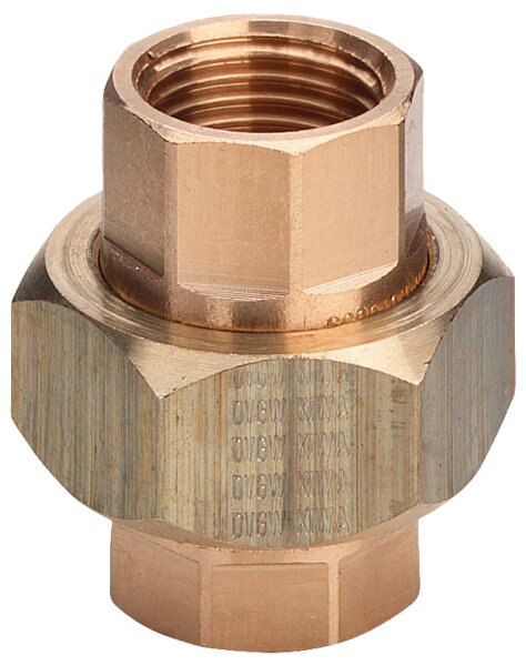 Rotguss-Gewindefitting Rohrverschraubung flach dichtend Typ 3330, 11/4" (I/I)