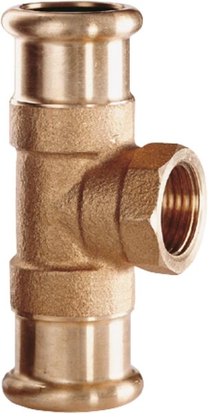 Rotguss Pressfitting M-Kontur T-Stück IG-Abgang 35x1/2"x35 Typ 6130g