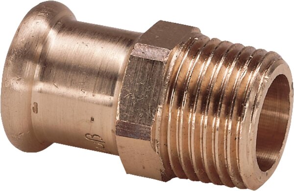 Rotguss Pressfitting M-Kontur Übergangsstück i/a 18x3/4" AG Typ 6243g