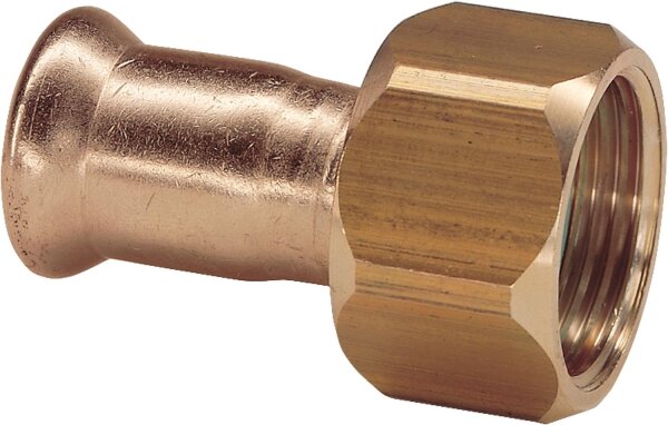 Rotguss Pressfitting M-Kontur halbe Verschraubung 22x1" IG Typ 6359, flachdichtend