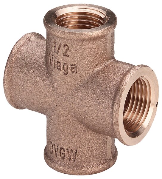 Rotguss-Gewindefitting Kreuzstück Typ 3180, 3/4" (I/I)