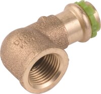 Rotguß Pressfitting V-Kontur Winkel 90° mit IG...