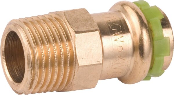 Rotguß Pressfitting V-Kontur Übergangsnippel mit AG 22x1/2 P 4243 G