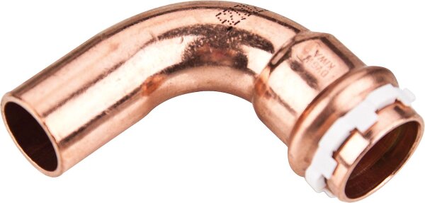 Solar Pressfitting aus Kupfer Bogen 90°, 15 mm, I/A, Typ VCS 5001, V-Kontur