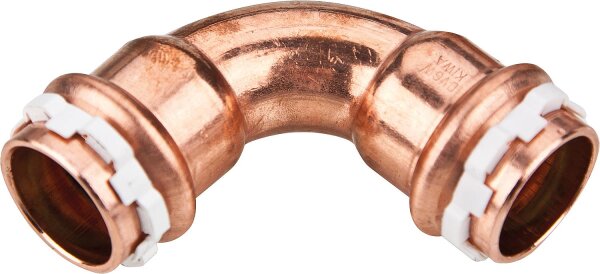 Solar Pressfitting aus Kupfer Bogen 90°, 22 mm, I/I, Typ VCS 5002, V-Kontur
