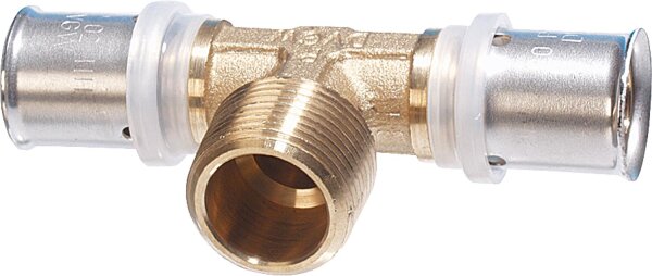 Pressfitting für MSVR TH-Kontur T-Stück mit AG 20x2mm-1/2-20x2mm