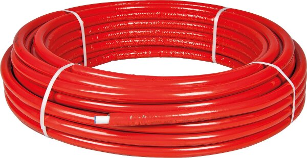 Mehrschichtverbundrohr EVENES PEXAL, 16x2mm, Rolle á 50 Meter, 6 mm Isolierung, rot