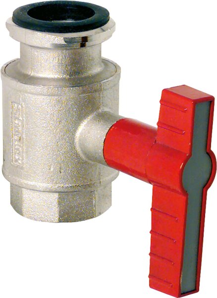 Pumpenkugelhahn 1" Typ F mit Flügelgriff aus Metall rot beschichtet