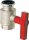 Pumpenkugelhahn 11/4" Typ F mit Flügelgriff aus Metall rot beschichtet