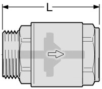 Rückschlagventil aus Messing mit AG 3/8" X IG...