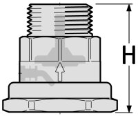 Schwerkraftbremse aufstellbar mit Überwurfmutter 11/2" Außengewinde R 3/4" Typ 192