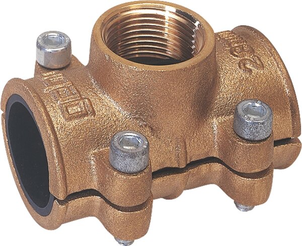 Anbohrschelle aus Messing 54mm x 11/4" nach DIN 1786 für Wasser PN 10 bis 90°C