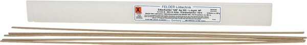 Silberhartlot-Handpackung DIN EN 1044, Ag 203 (L-Ag44) VE= 5 Stäbe a`2,0 mm im Köcher