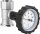 RL-Pumpenflanschkugelhahn 1" mit Thermometerhandgriff blau und Schwerkraftbremse