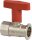 Pumpenflanschkugelhahn 1" mit Iso-T-Griff vernickelt