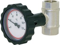 Kugelhahn 1" IGxIG mit Thermometerhandrad rot...