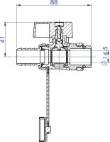 KFE-Kugelhahn 3/4" vernickelt mit O-Ring und Kontermutter